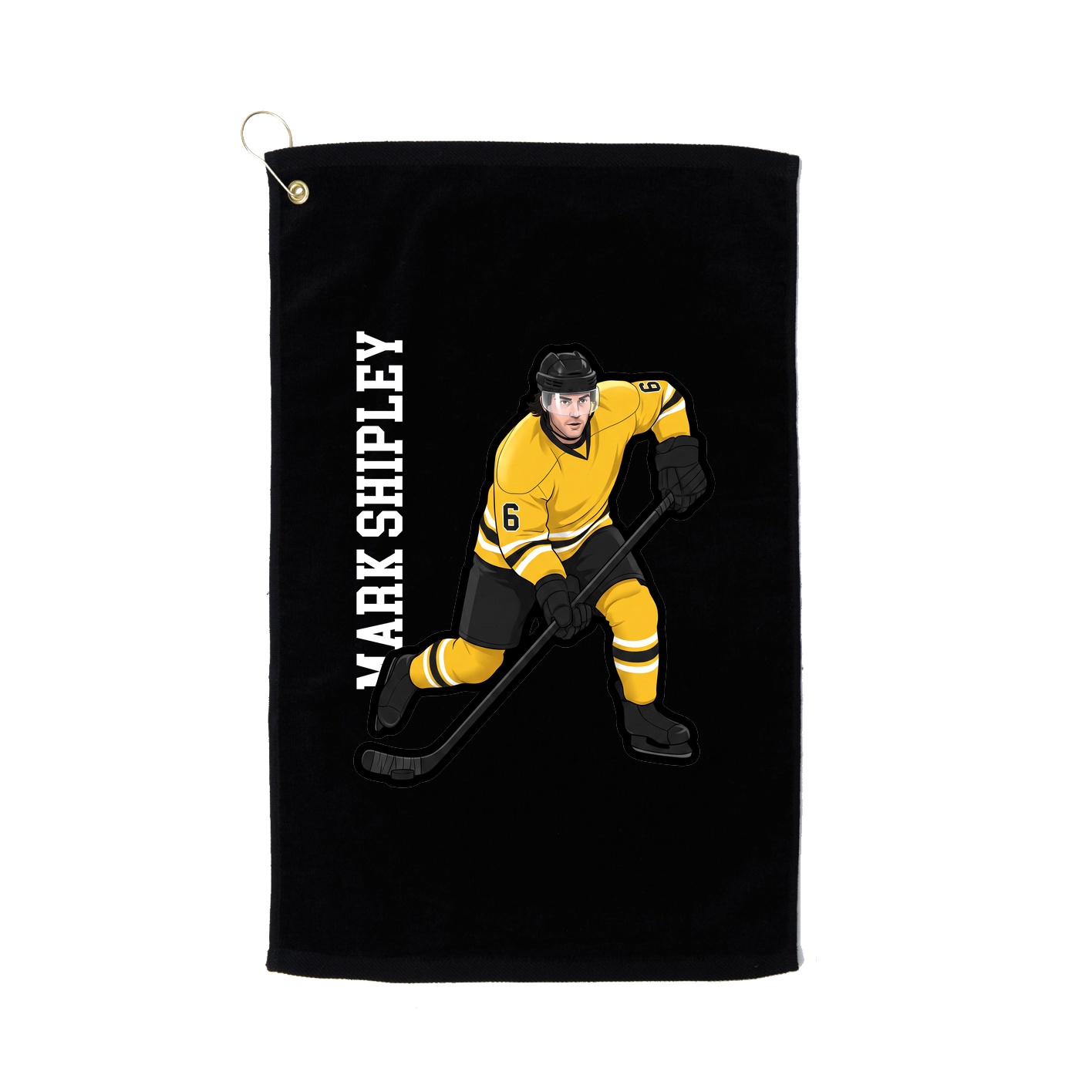 Golf Towel — Name Vertical in Black
