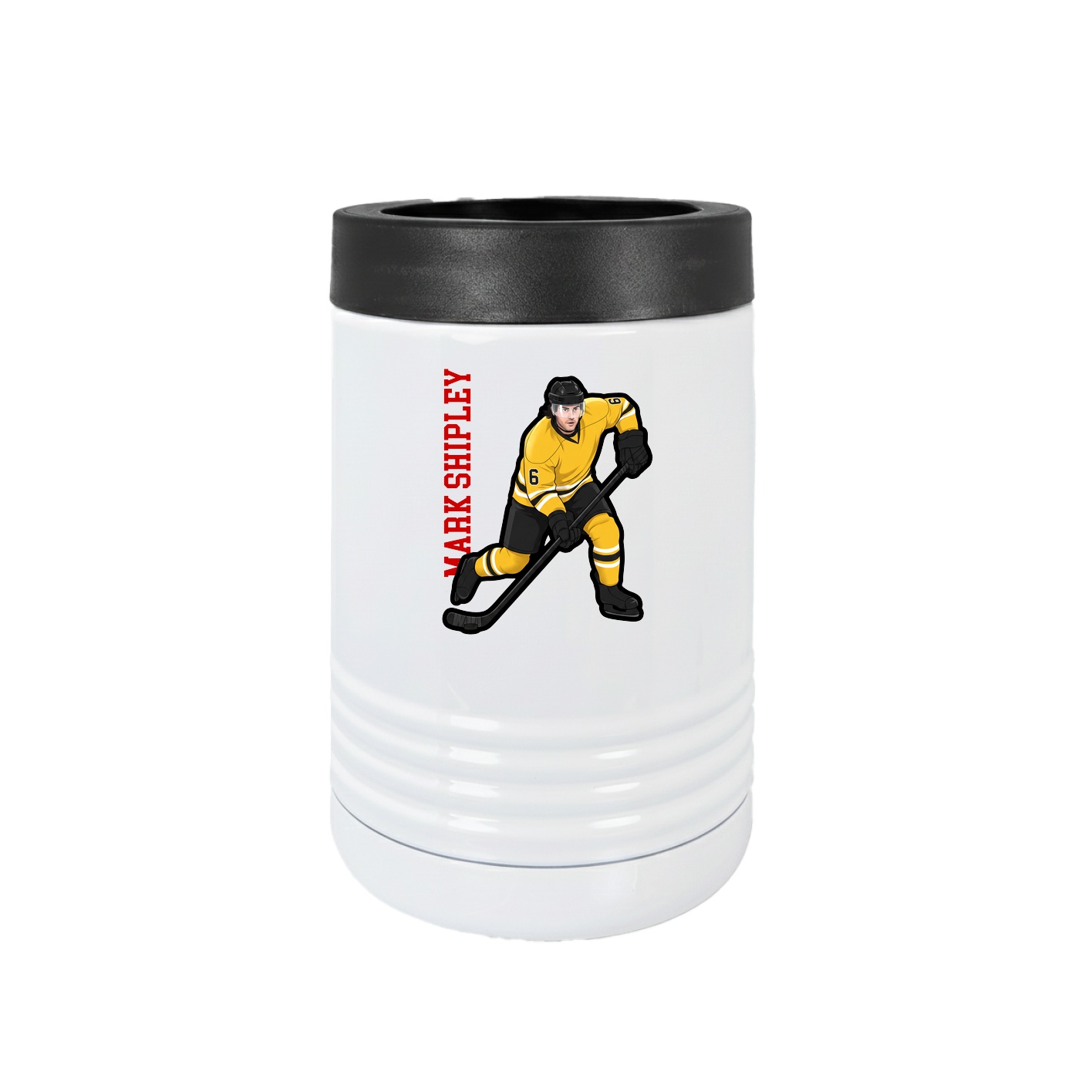 Beverage Holder — Name Vertical in White