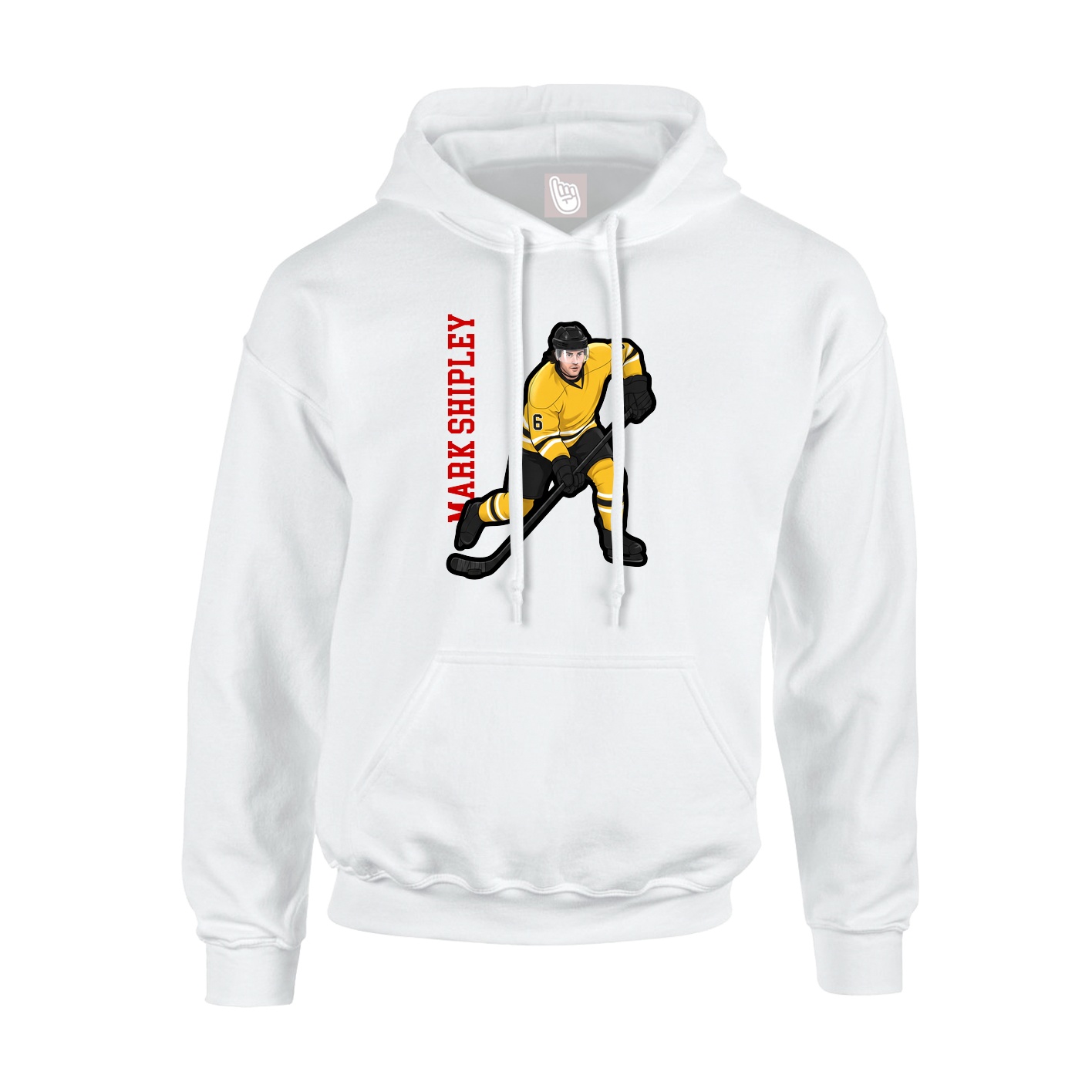 Youth Hoodie — Name Vertical in White