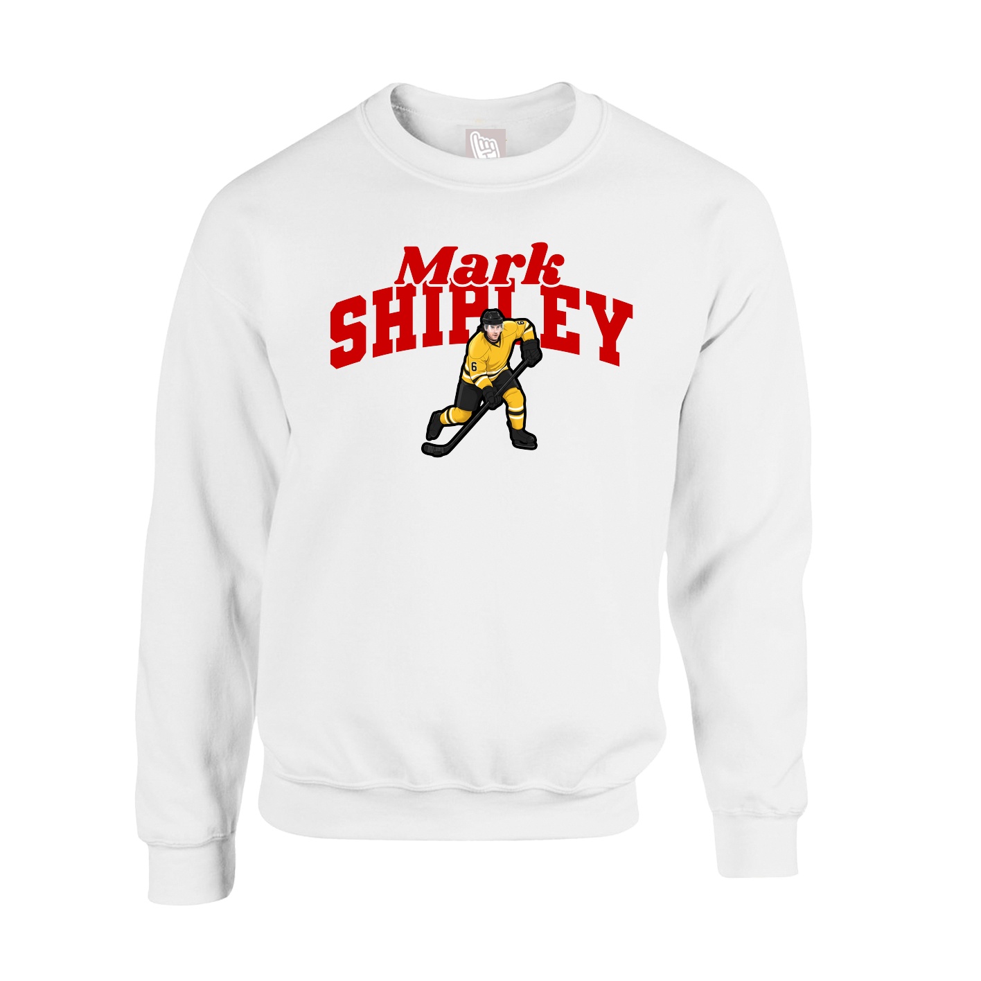 Fleece Crew — Signature Arch in White