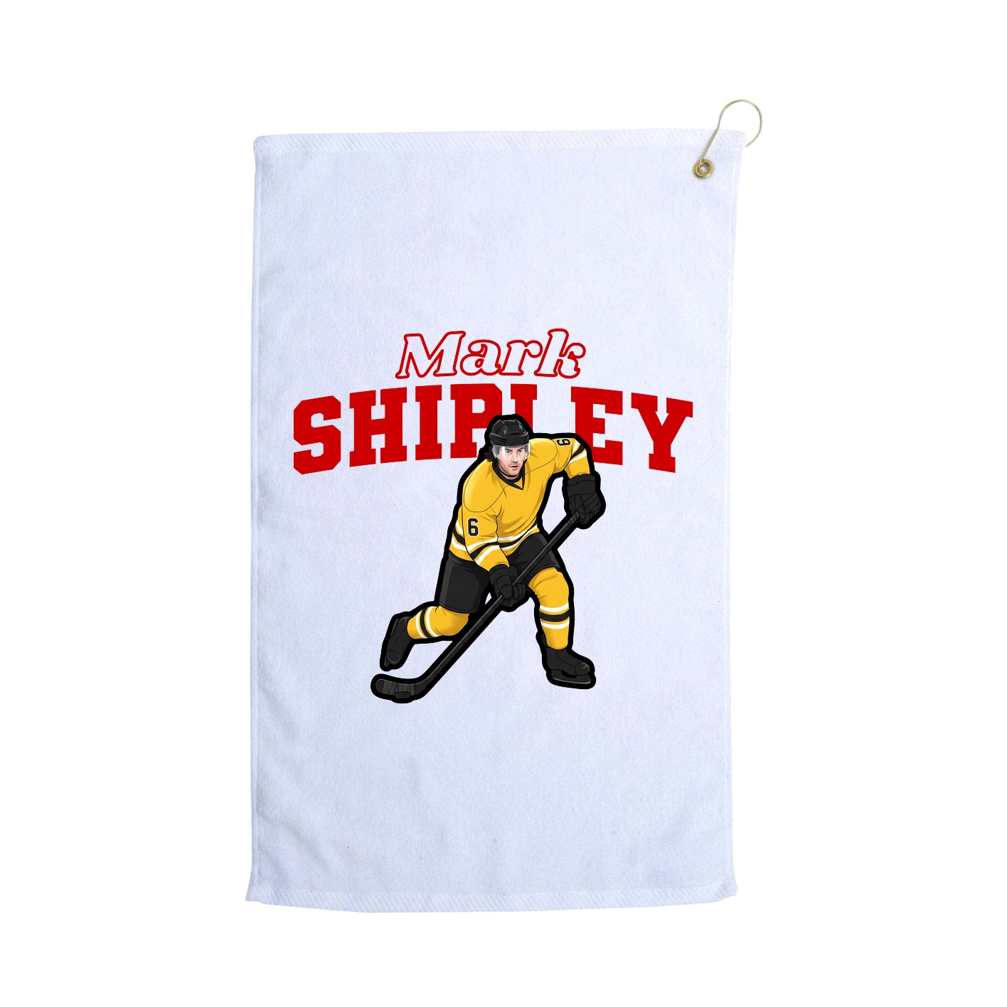 Golf Towel — Name Arch in White
