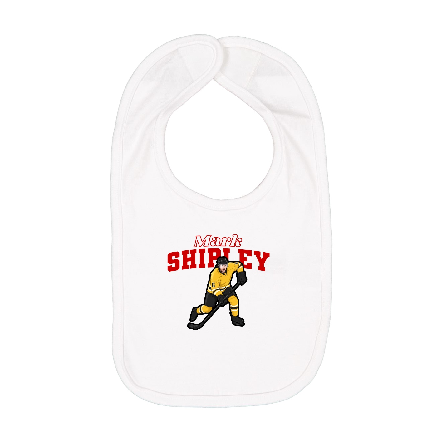 Infant Bib — Name Arch in White