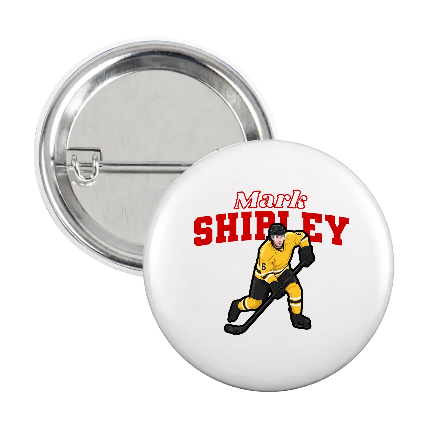 Game Day Button — Name Arch in White