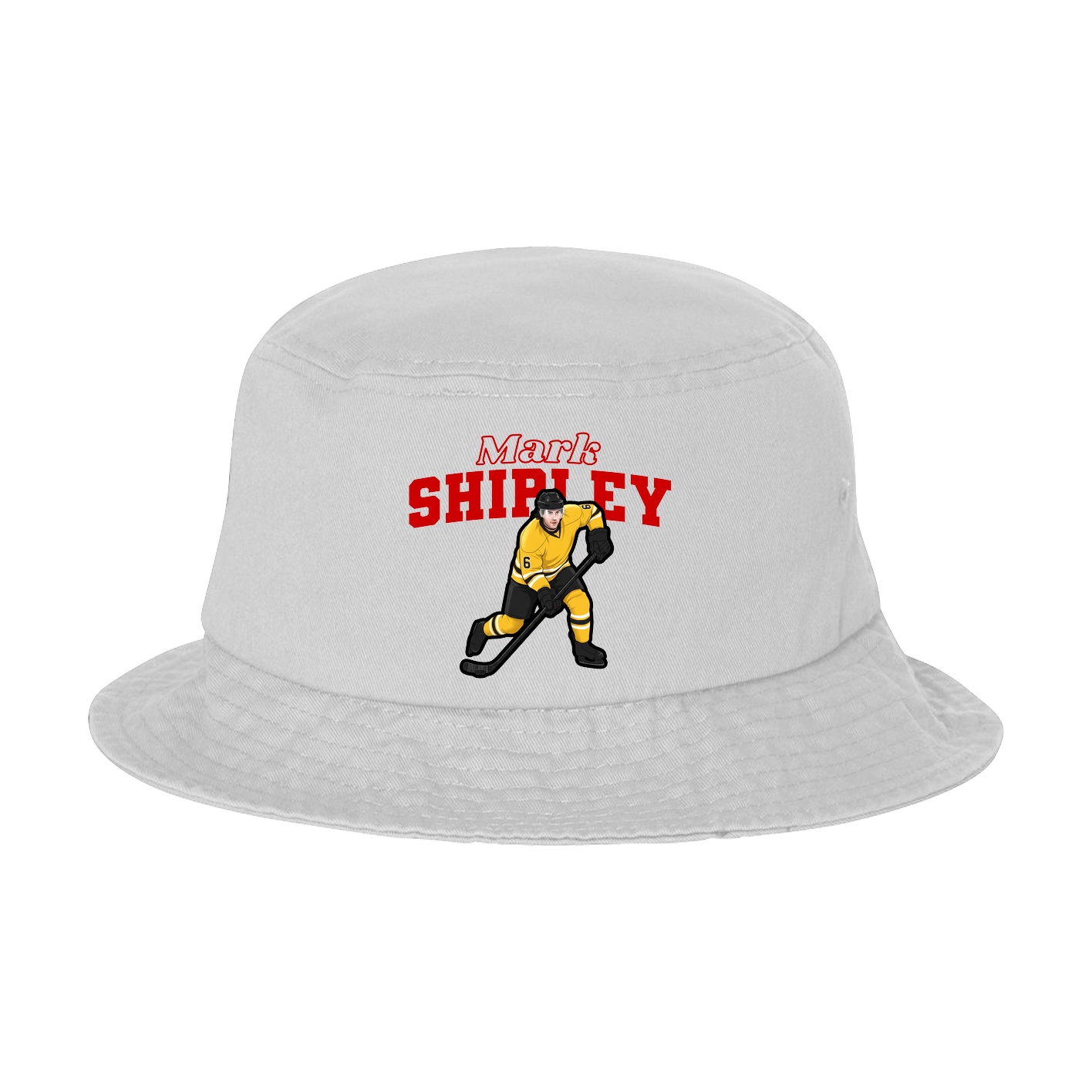 Bucket Cap — Name Arch in White