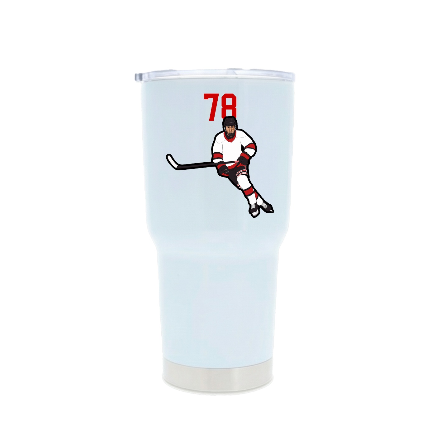 30oz Stainless Steel Tumbler — Number Top in White