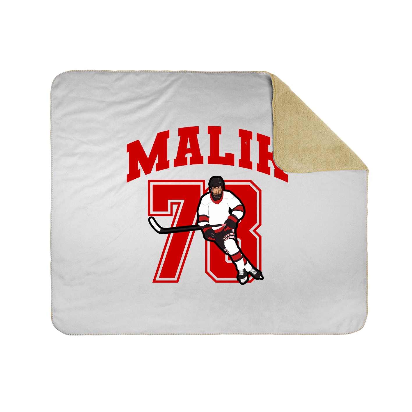 Throw Blanket — Number in White
