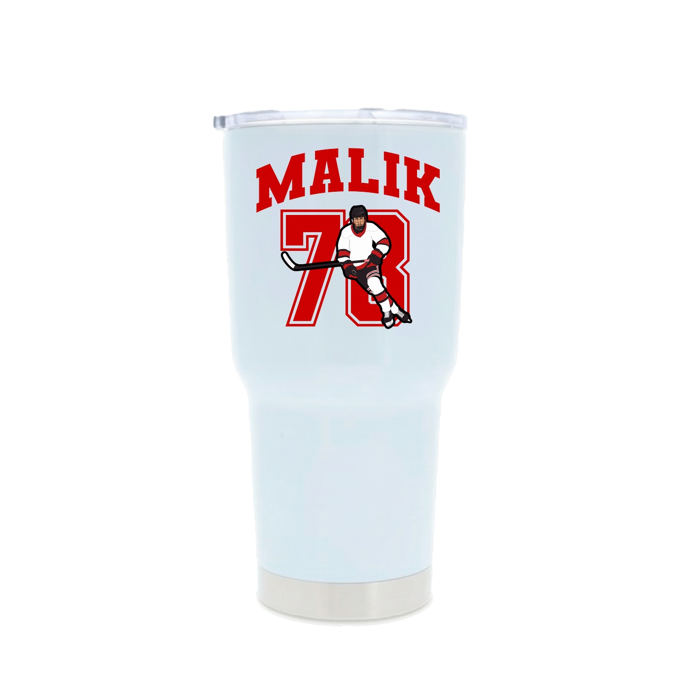 30oz Stainless Steel Tumbler — Number in White