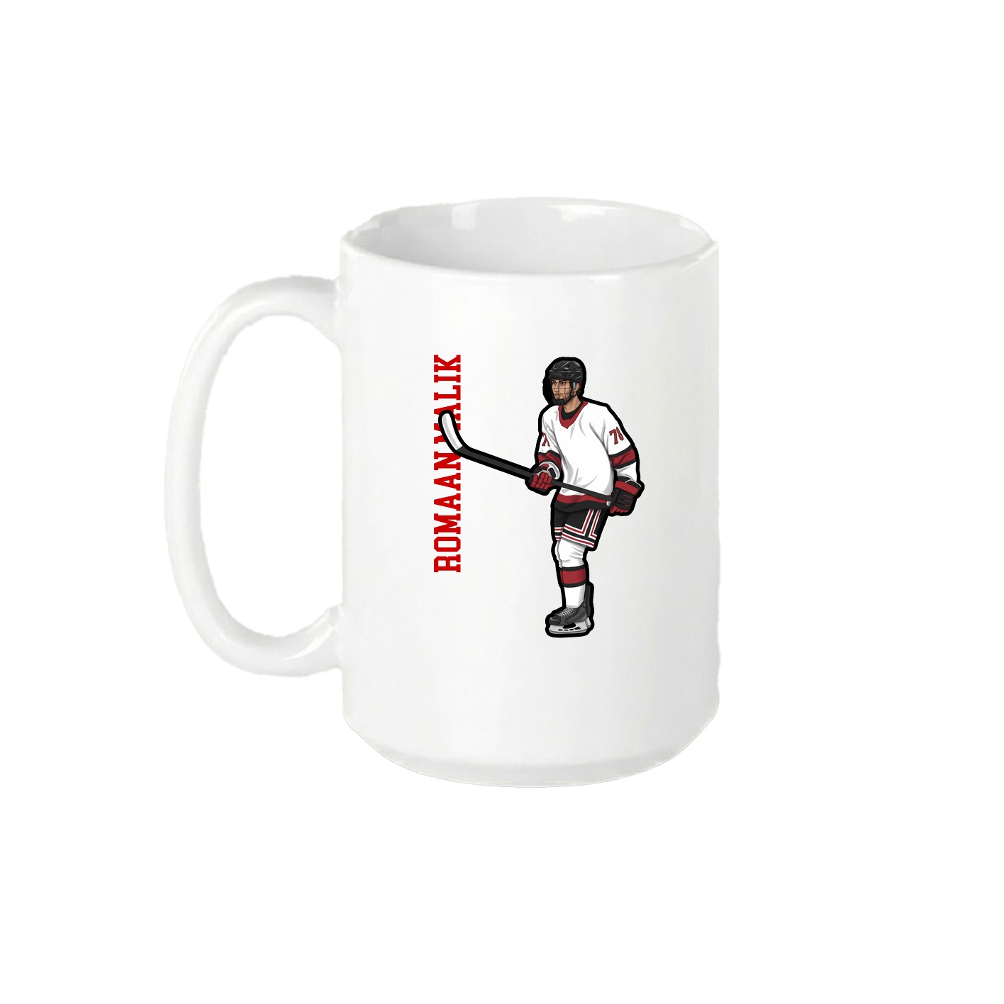 15oz Coffee Mug — Name Vertical in White