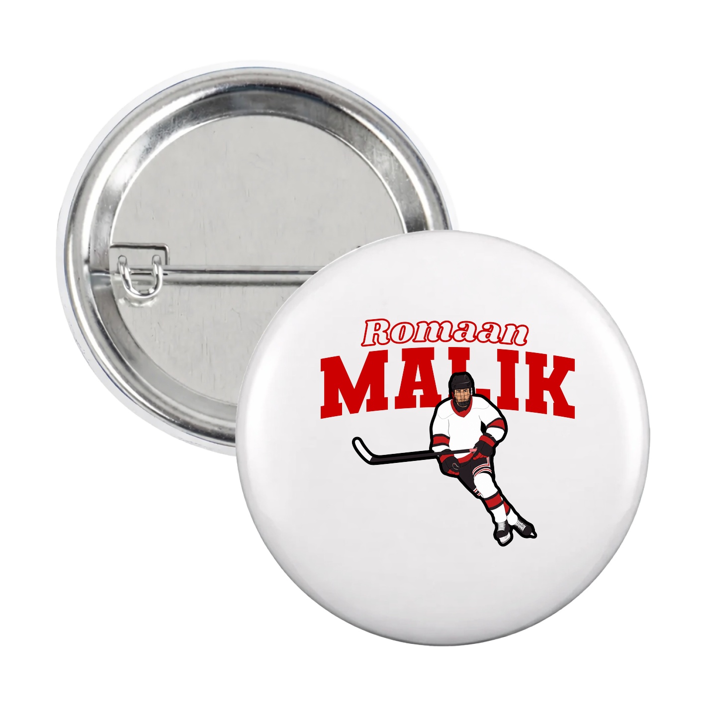 Game Day Button — Name Arch in White