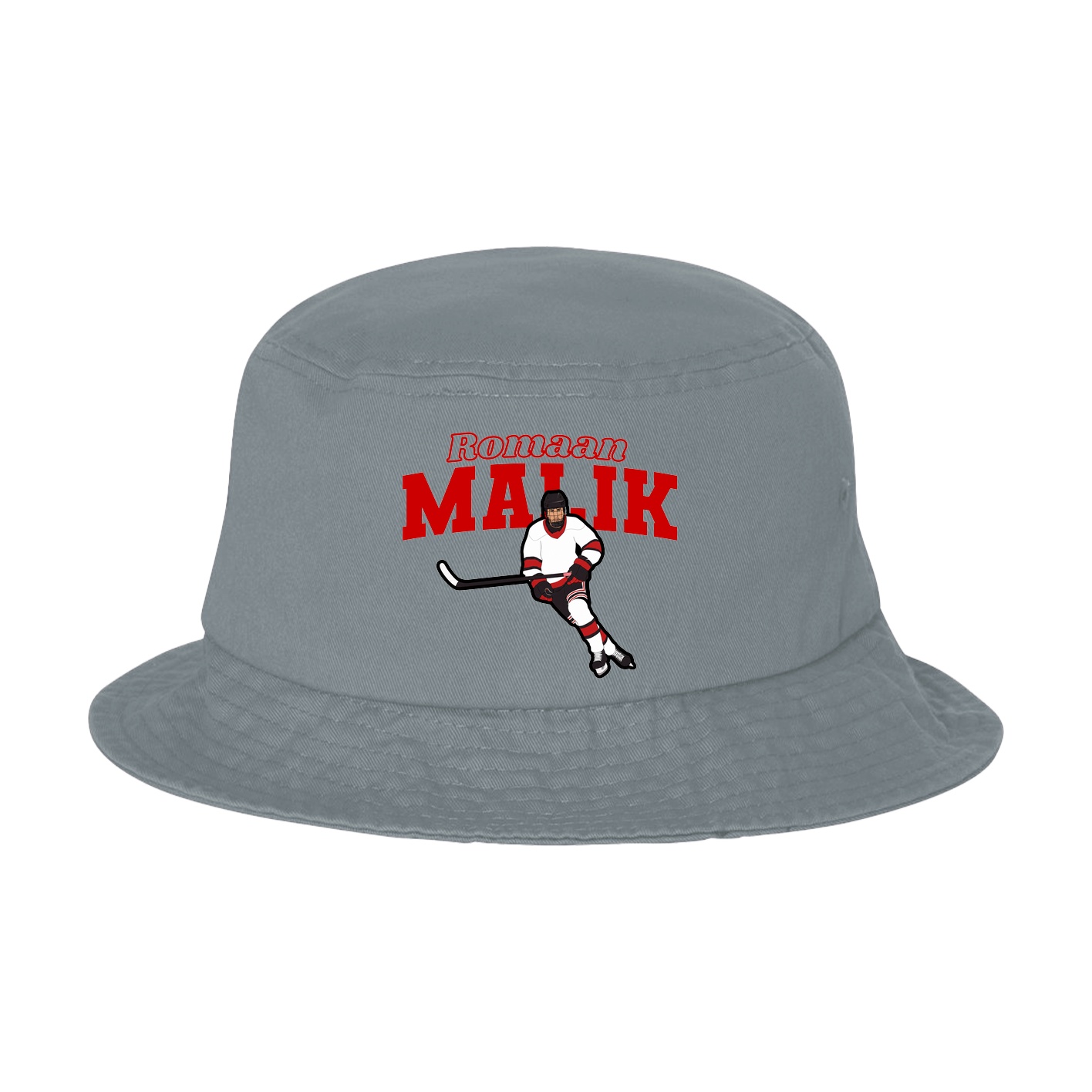 Bucket Cap — Name Arch in Grey