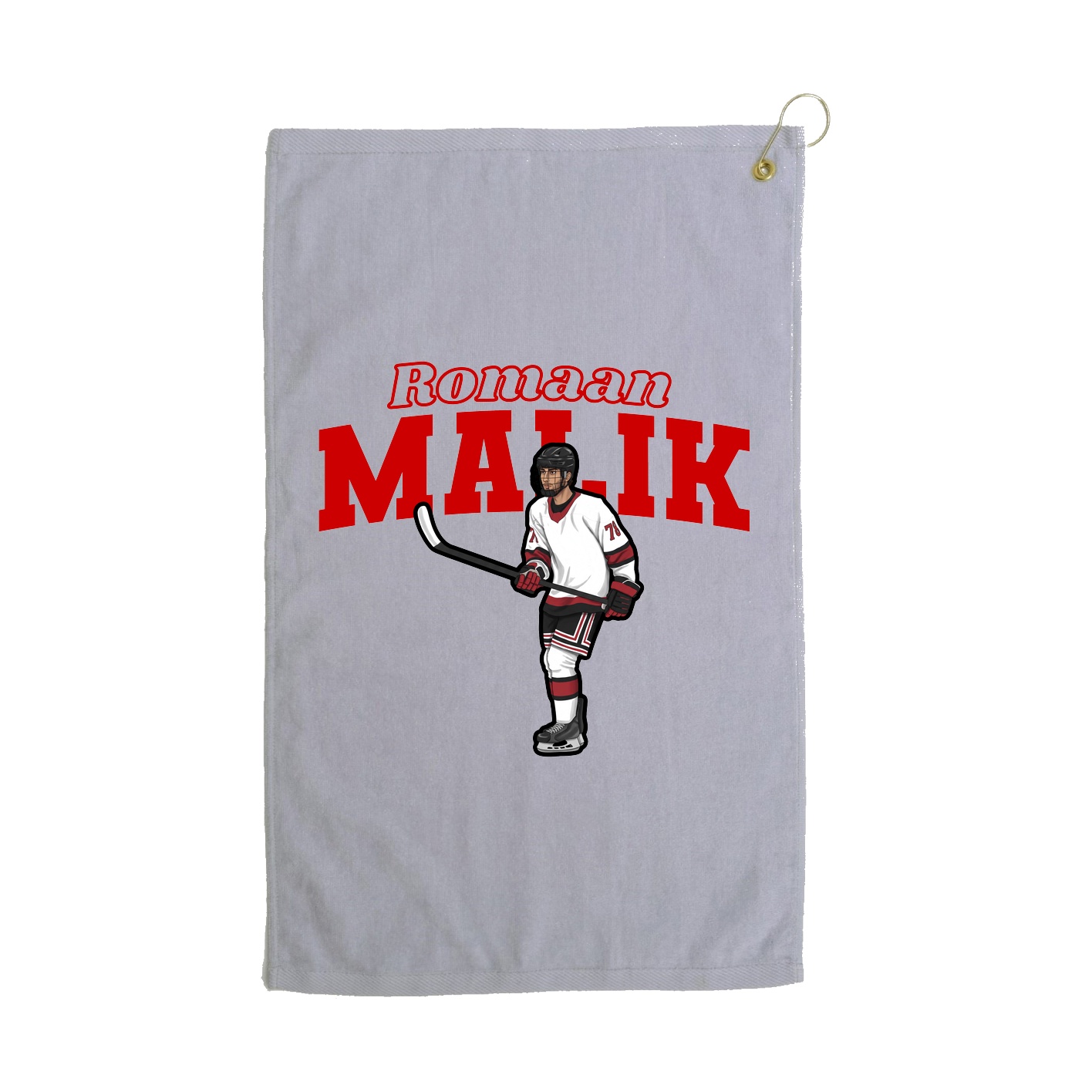 Golf Towel — Name Arch in Grey
