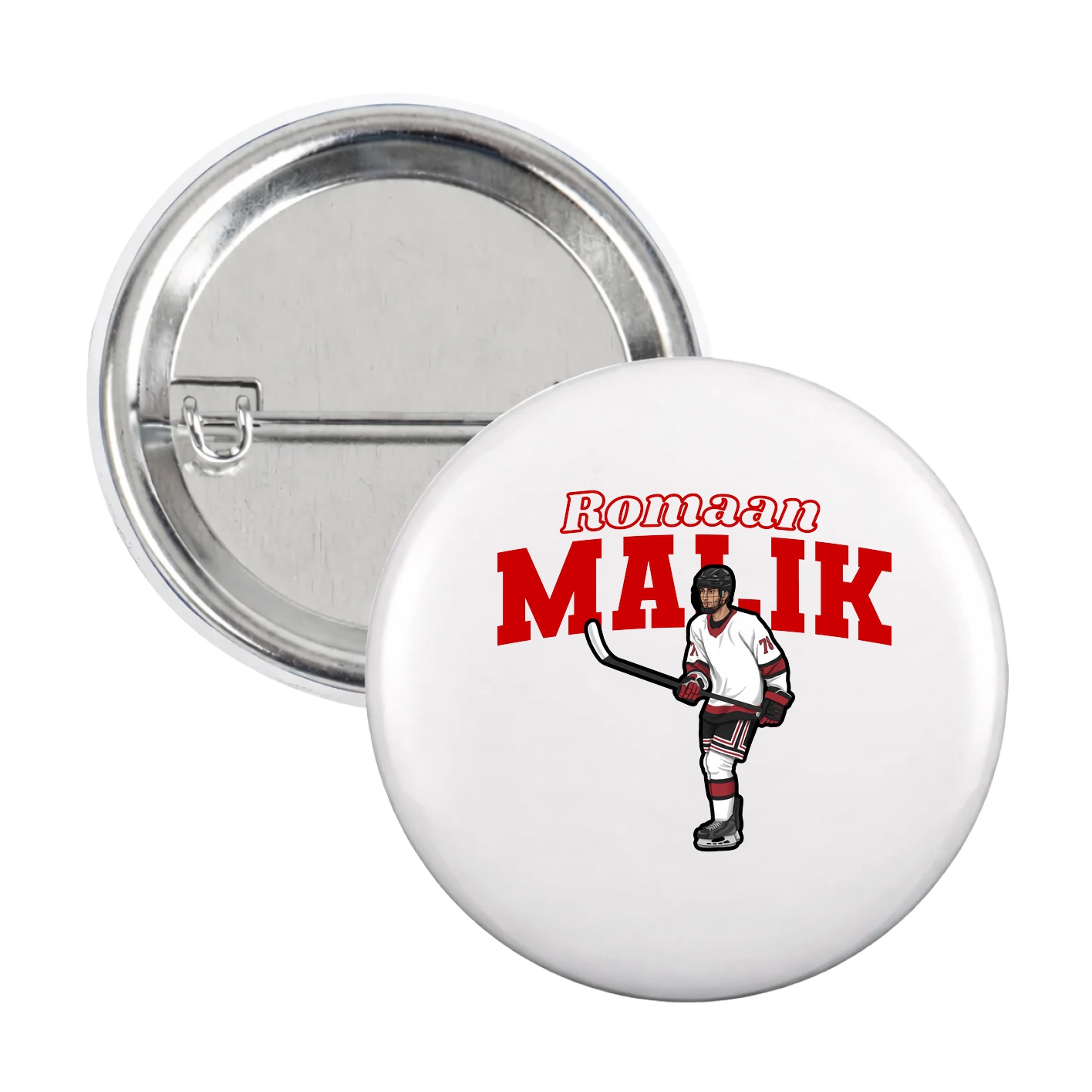 Game Day Button — Name Arch in White