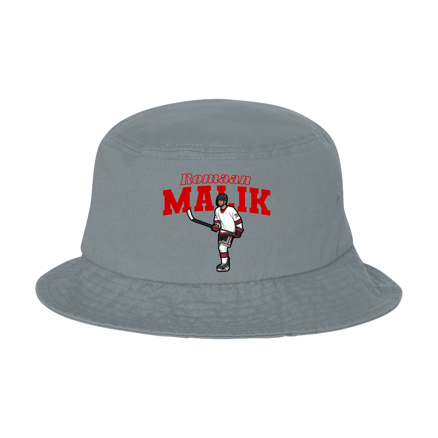 Bucket Cap — Name Arch in Grey