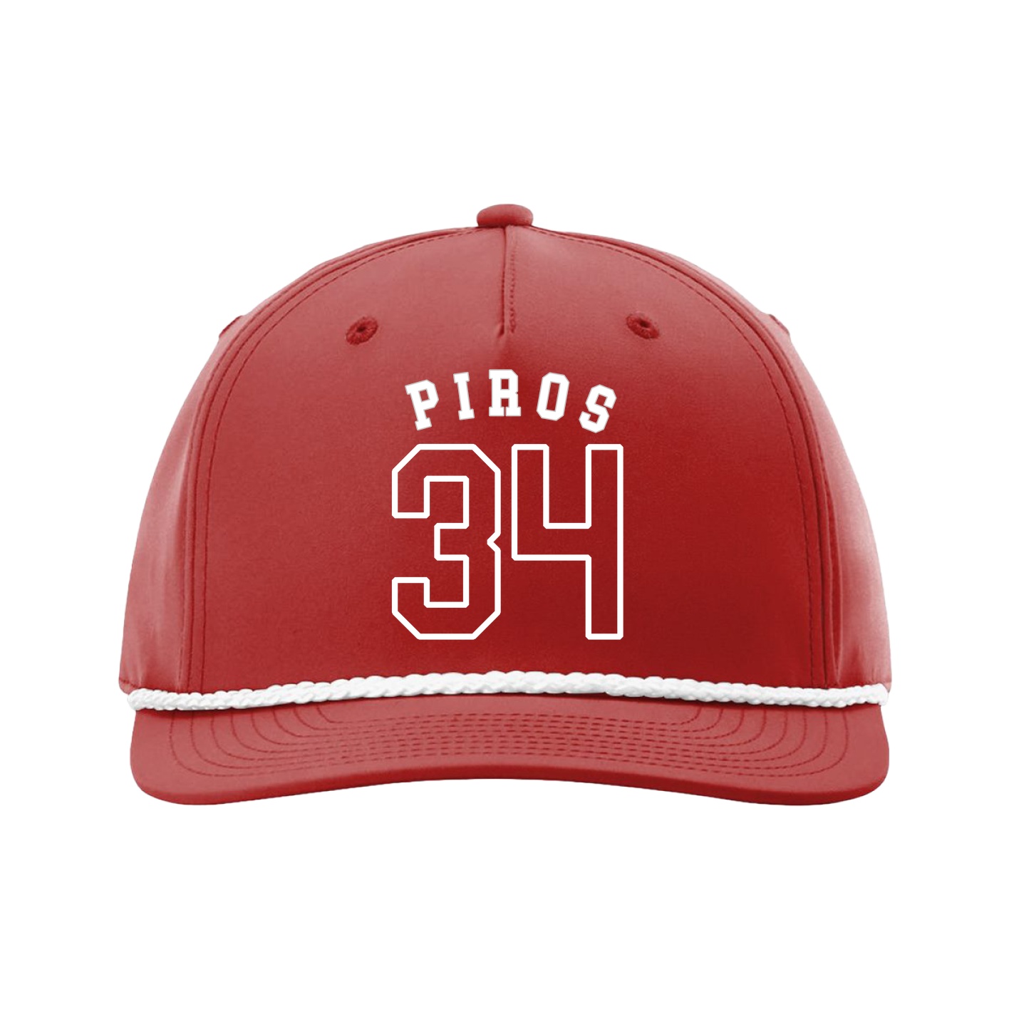 Five-Panel Classic Rope Cap — Shirsey Arch in Red