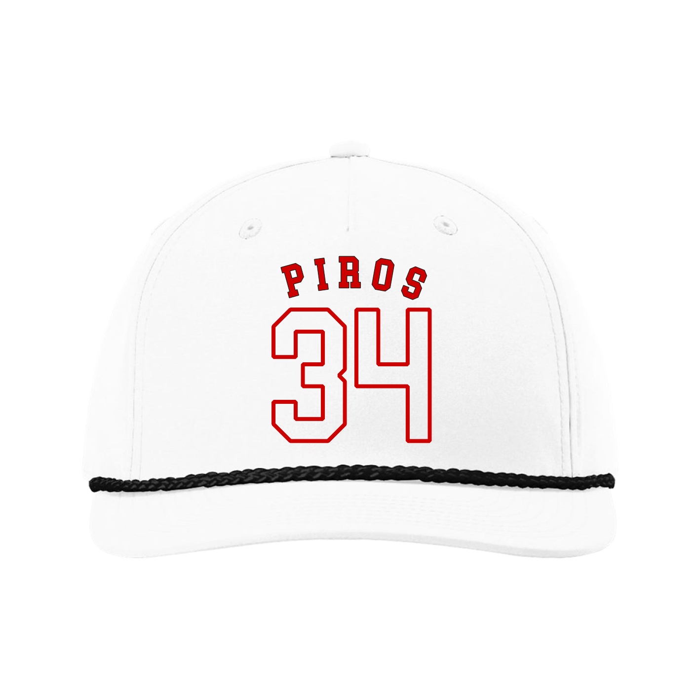 Five-Panel Classic Rope Cap — Shirsey Arch in White