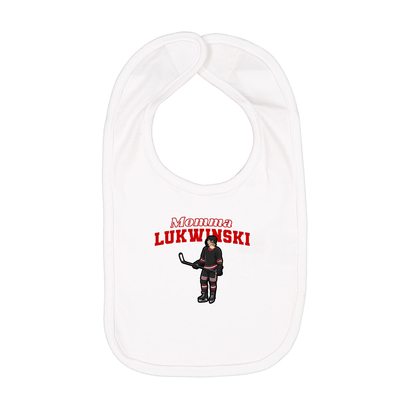 Infant Bib — Mothers Day Block in White