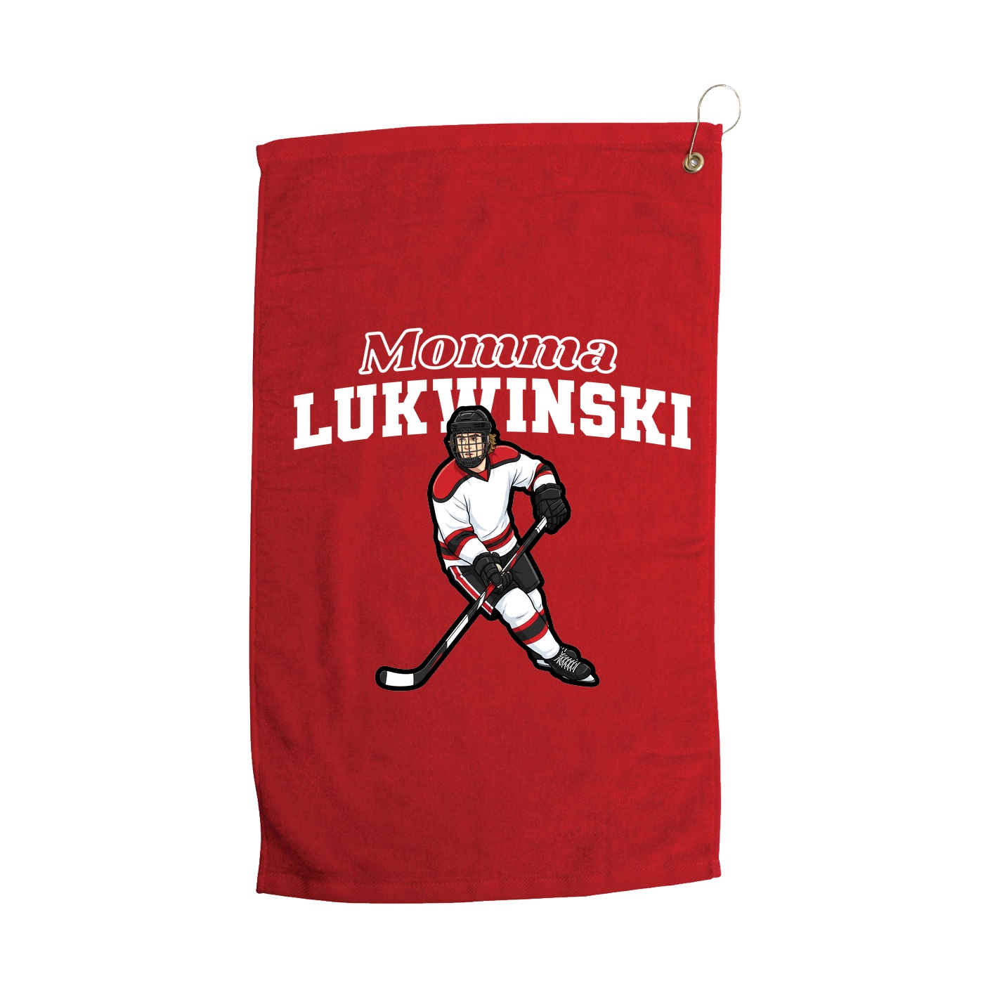 Golf Towel — Mothers Day Block in Red