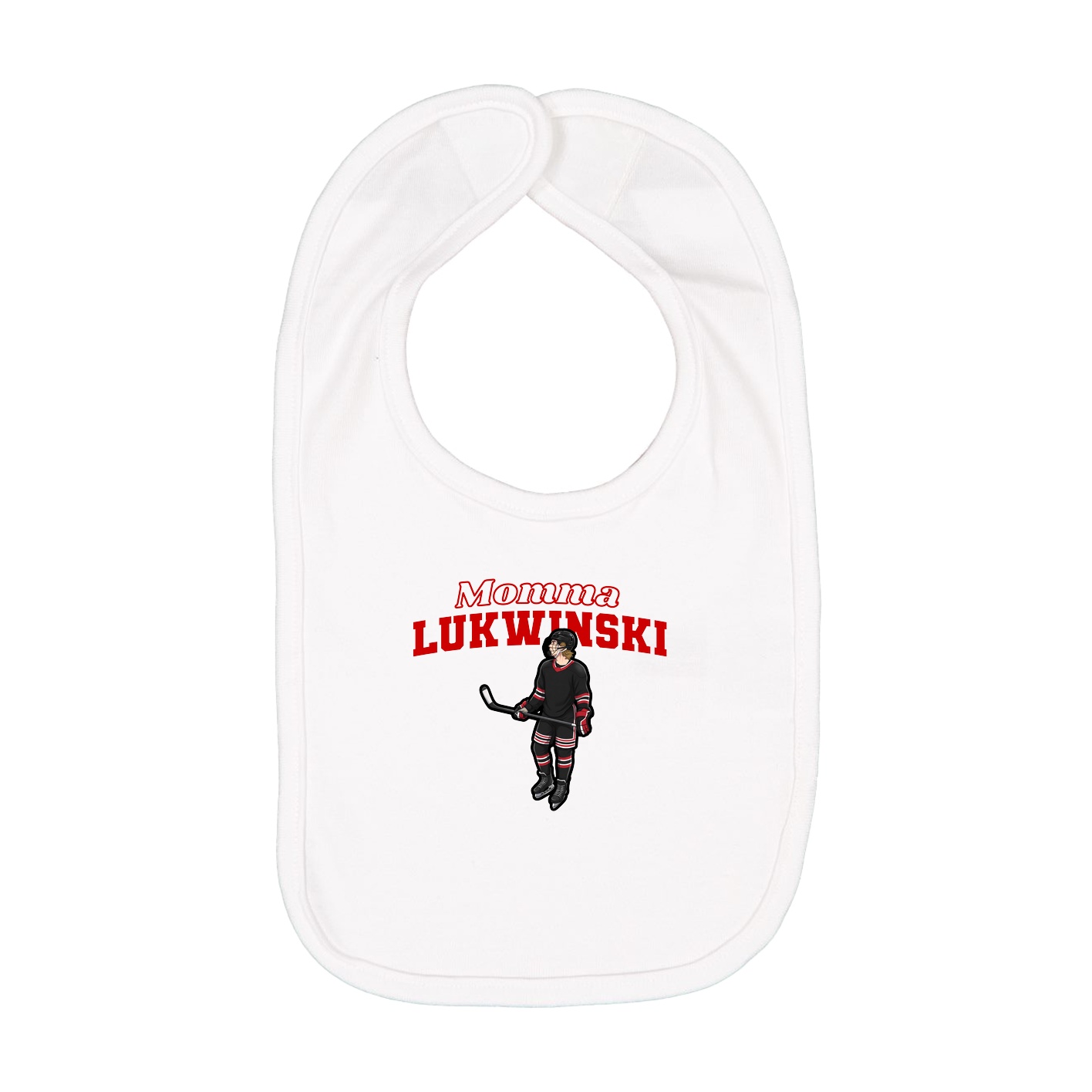 Infant Bib — Mothers Day Block in White