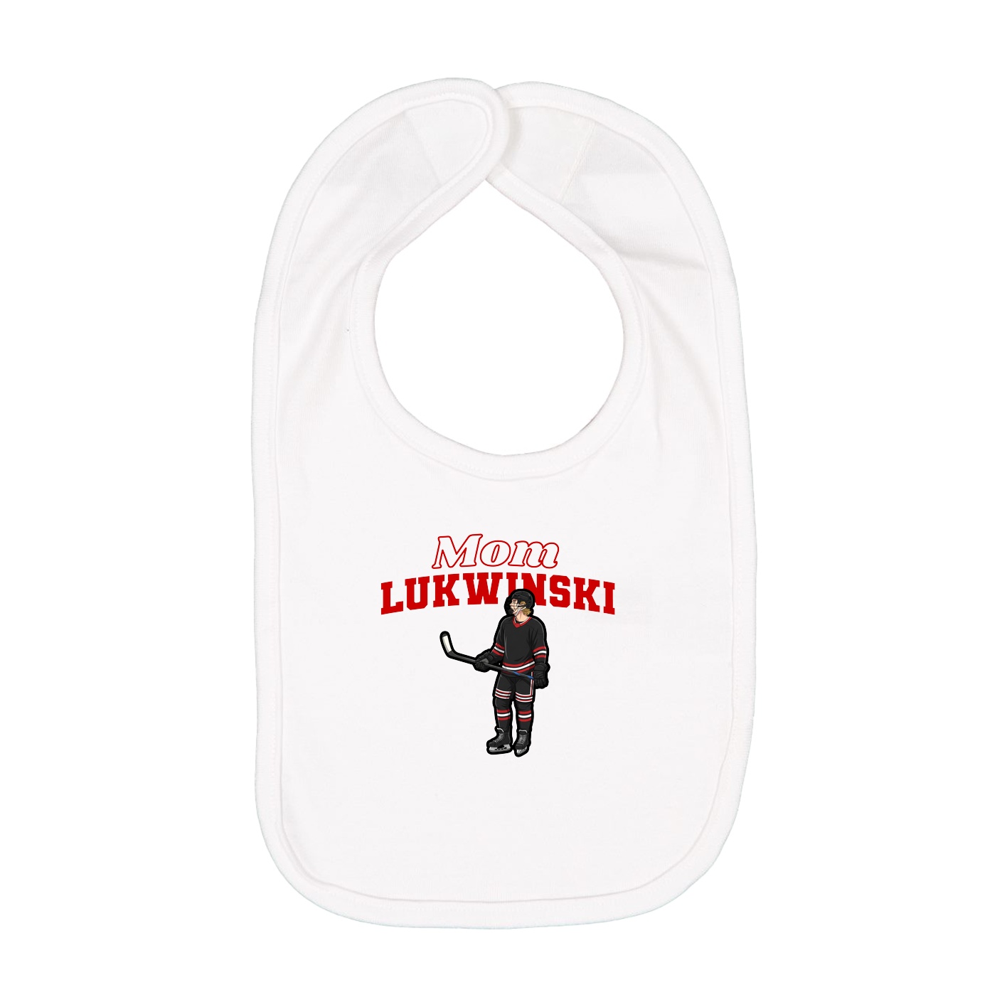 Infant Bib — Mothers Day Block in White