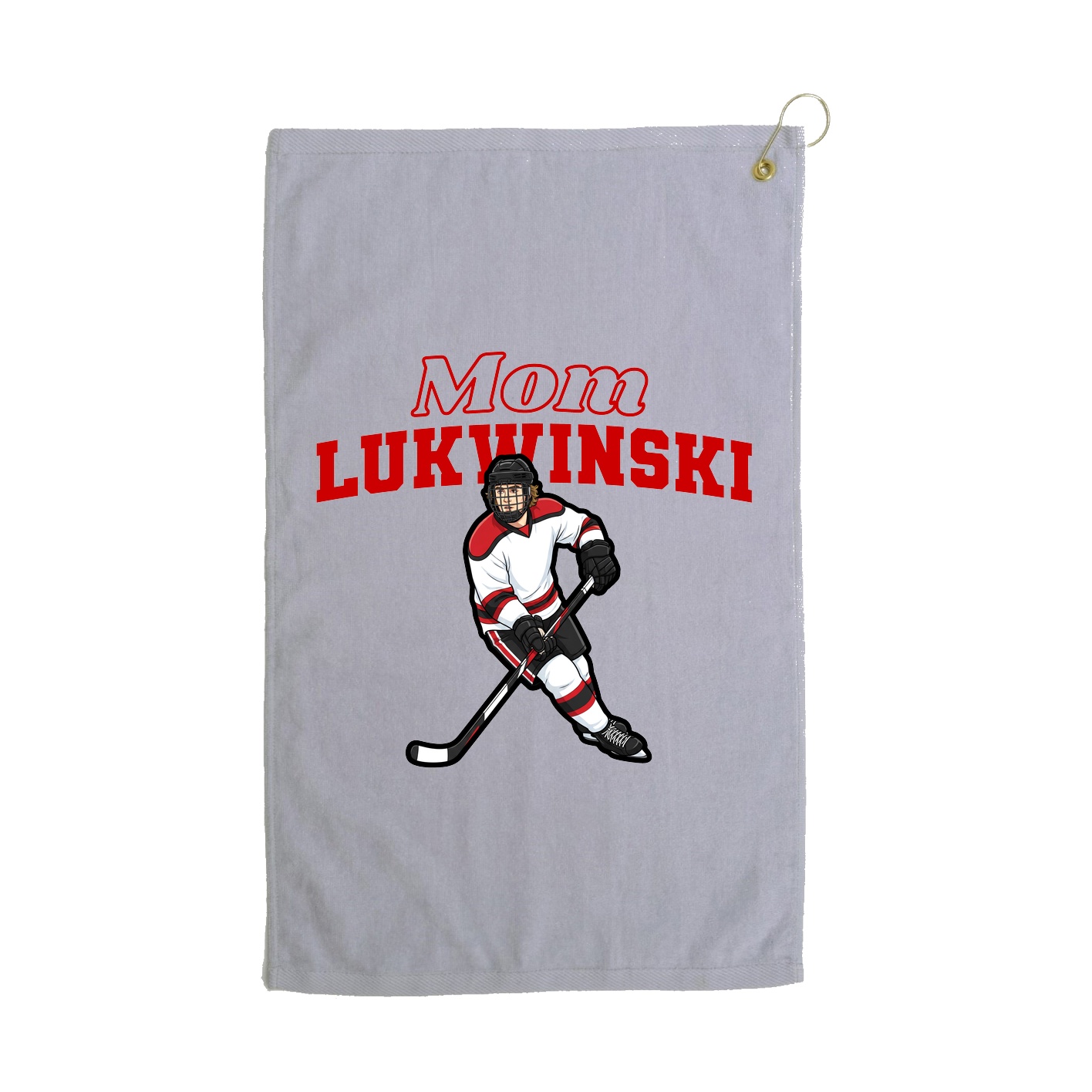 Golf Towel — Mothers Day Block in Grey