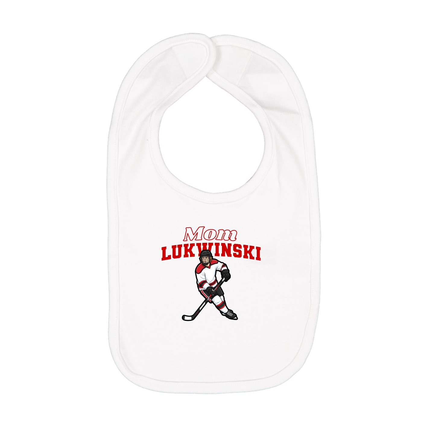Infant Bib — Mothers Day Block in White