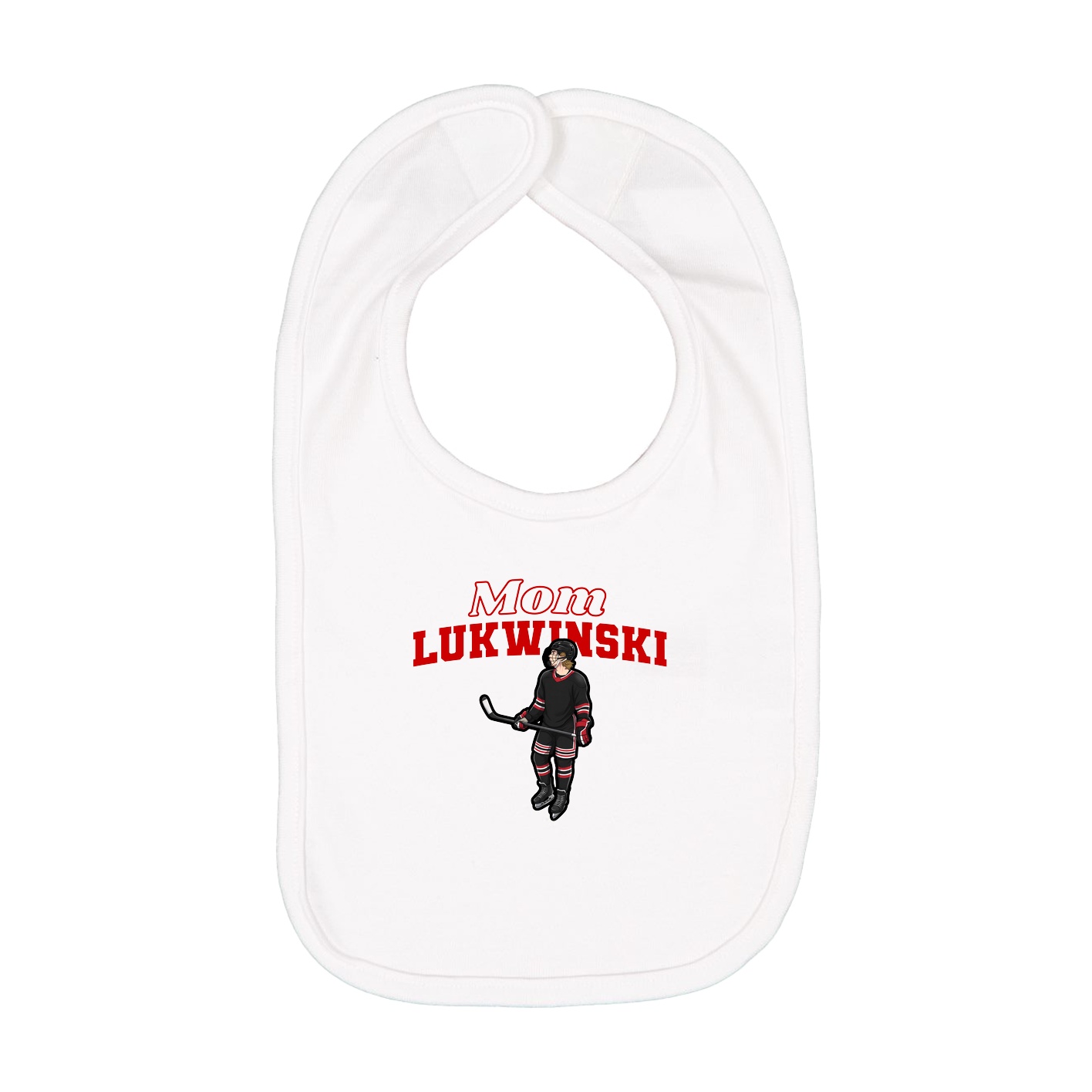 Infant Bib — Mothers Day Block in White