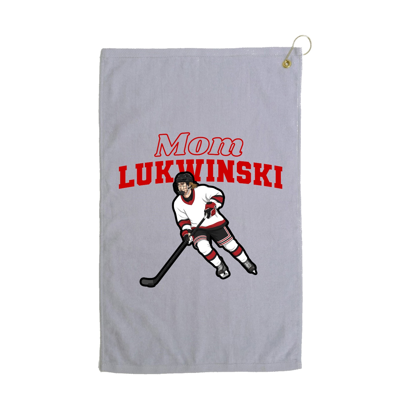 Golf Towel — Mothers Day Block in Grey