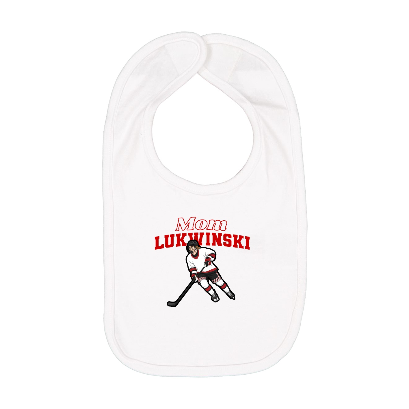 Infant Bib — Mothers Day Block in White