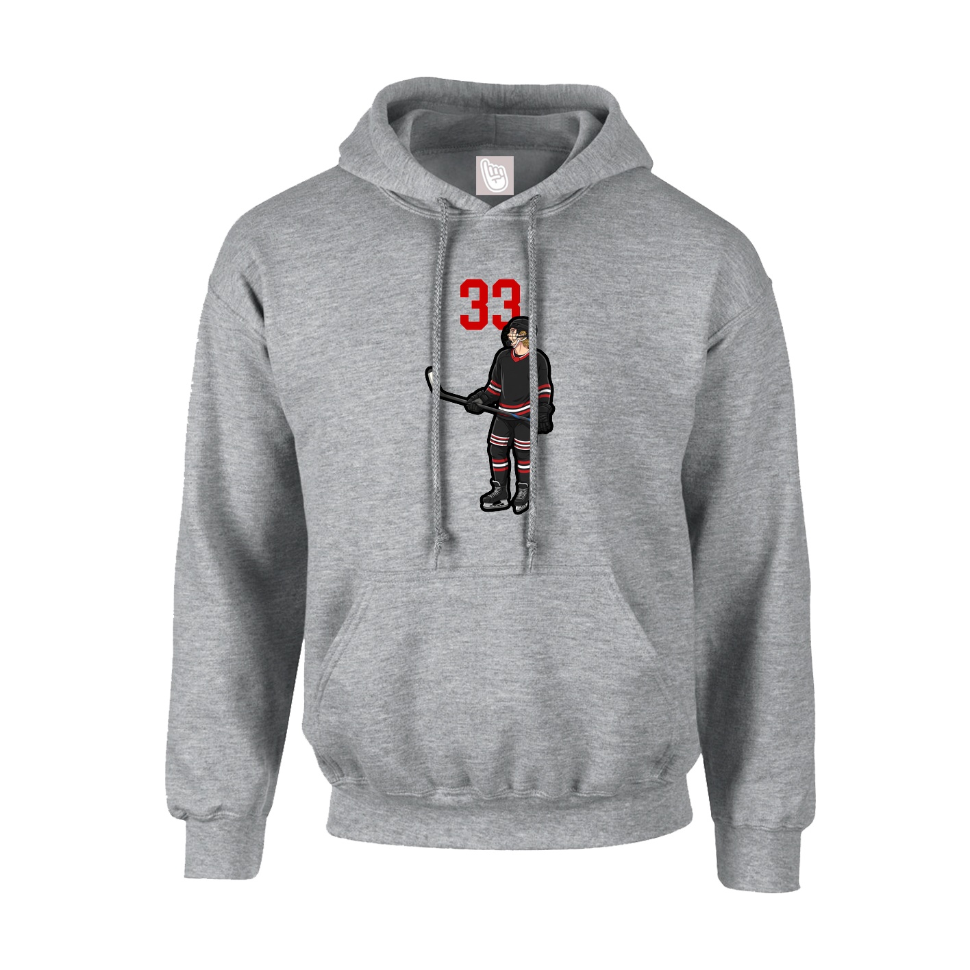 Hoodie — Number Top in Grey