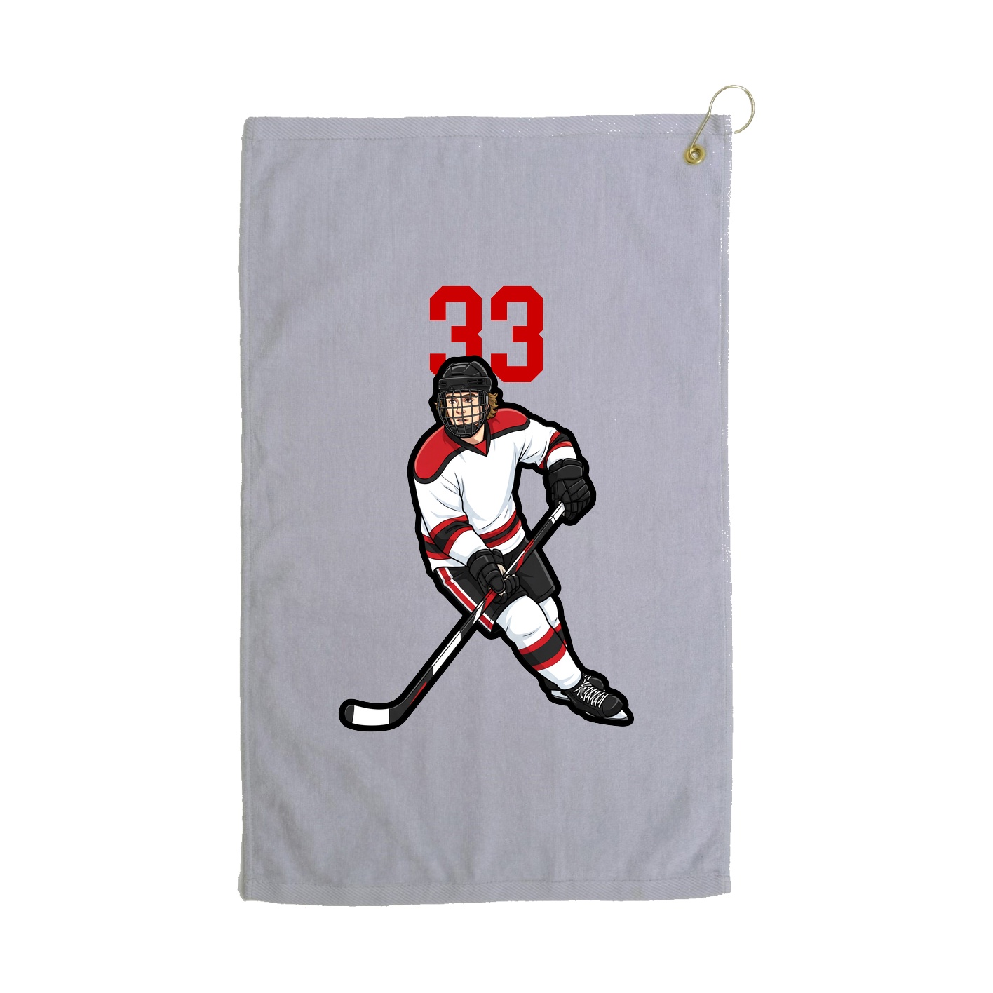 Golf Towel — Number Top in Grey