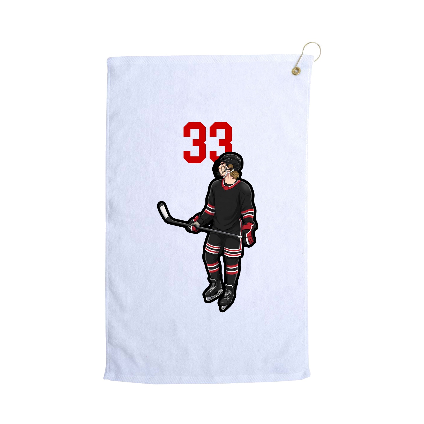 Golf Towel — Number Top in White