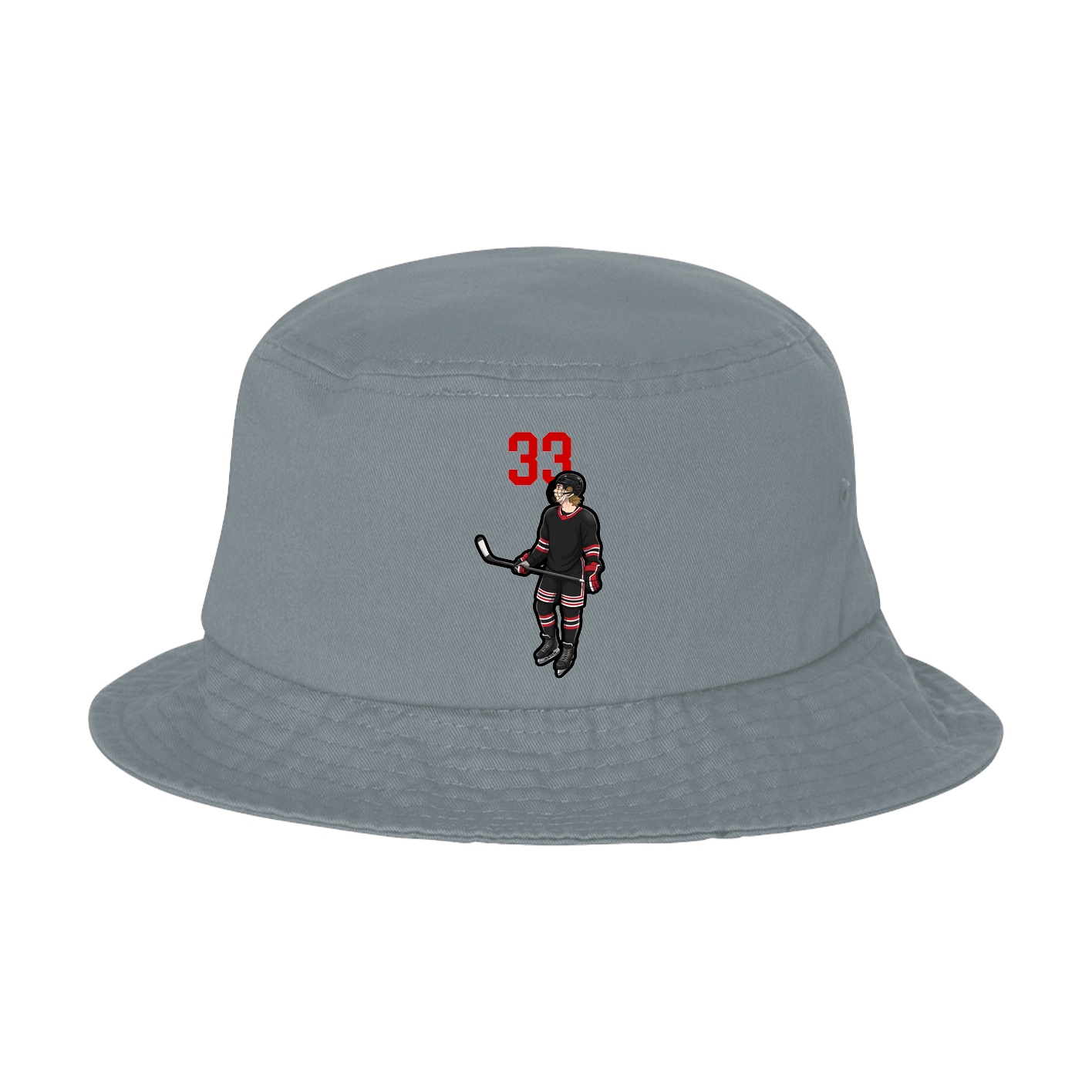 Bucket Cap — Number Top in Grey