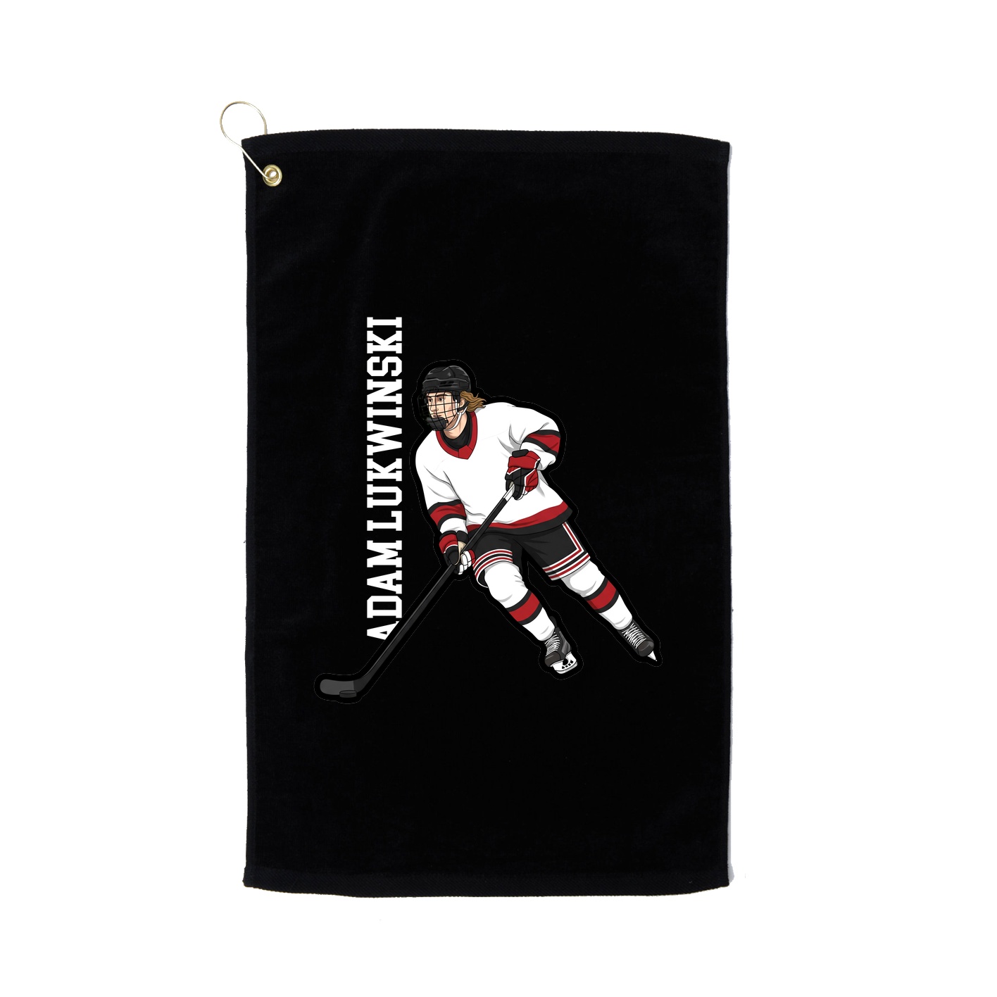 Golf Towel — Name Vertical in Black