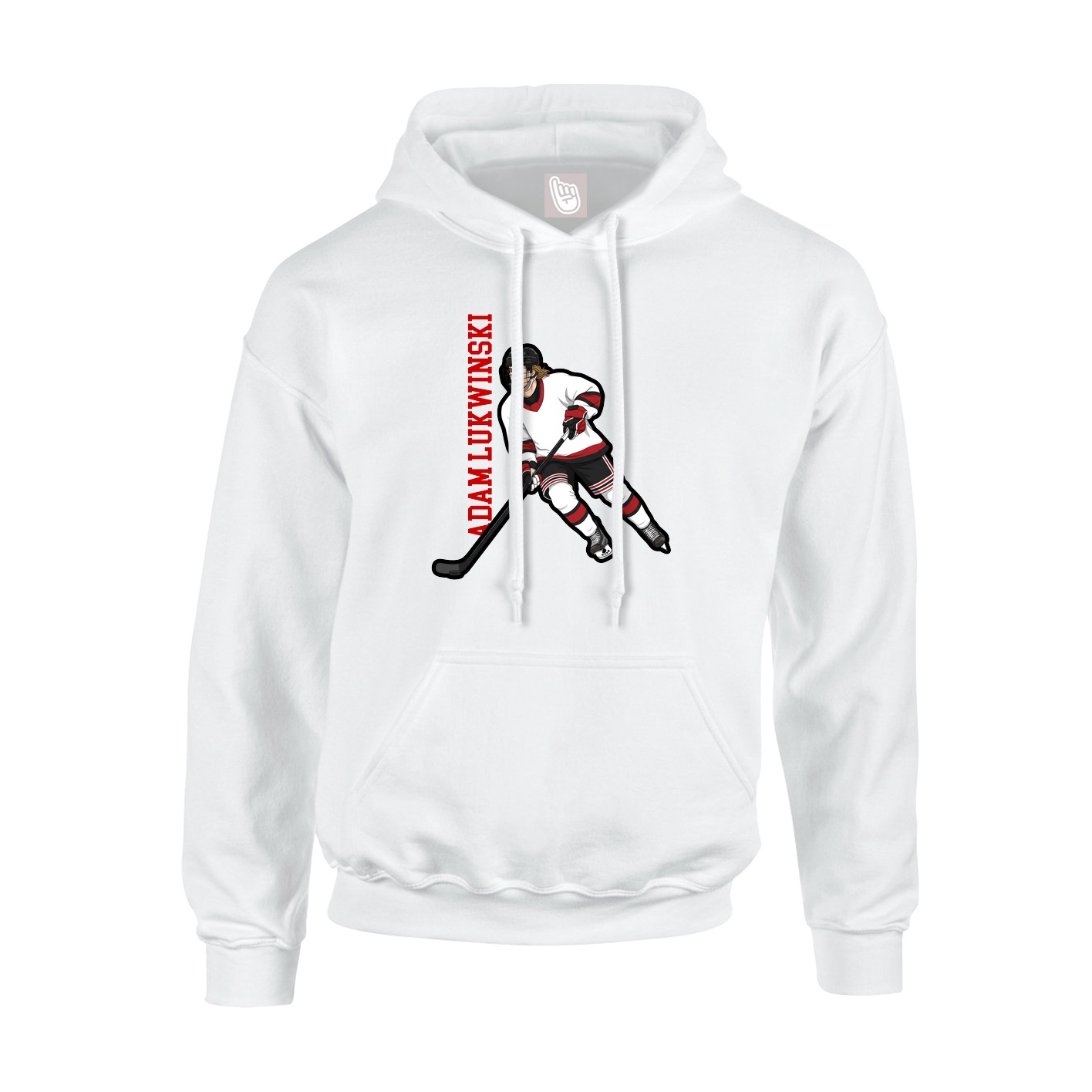 Youth Hoodie — Name Vertical in White