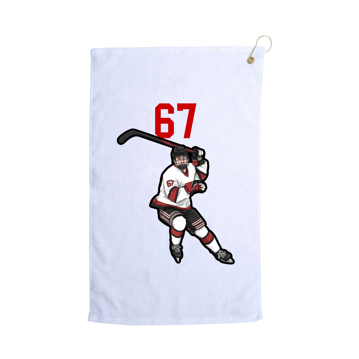 Golf Towel — Number Top in White