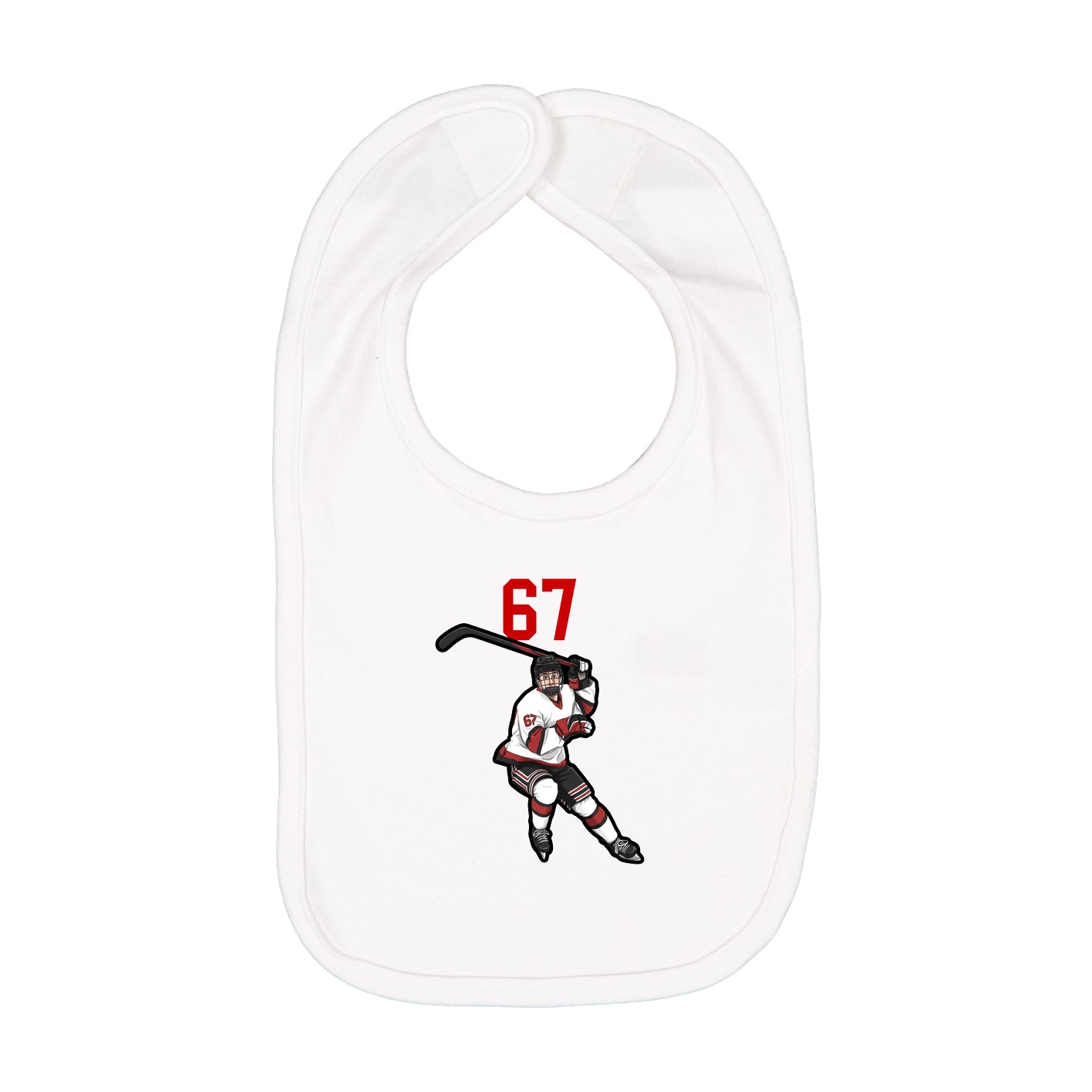 Infant Bib — Number Top in White