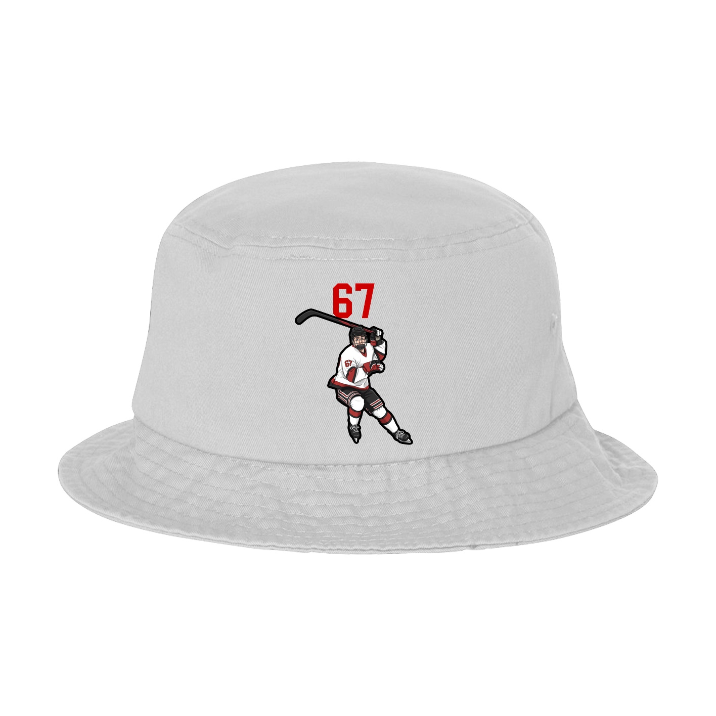 Bucket Cap — Number Top in White