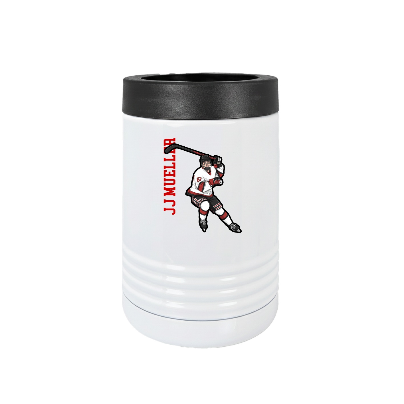 Beverage Holder — Name Vertical in White