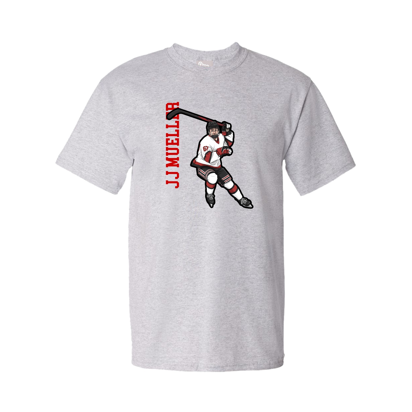 Youth Tee — Name Vertical in Grey