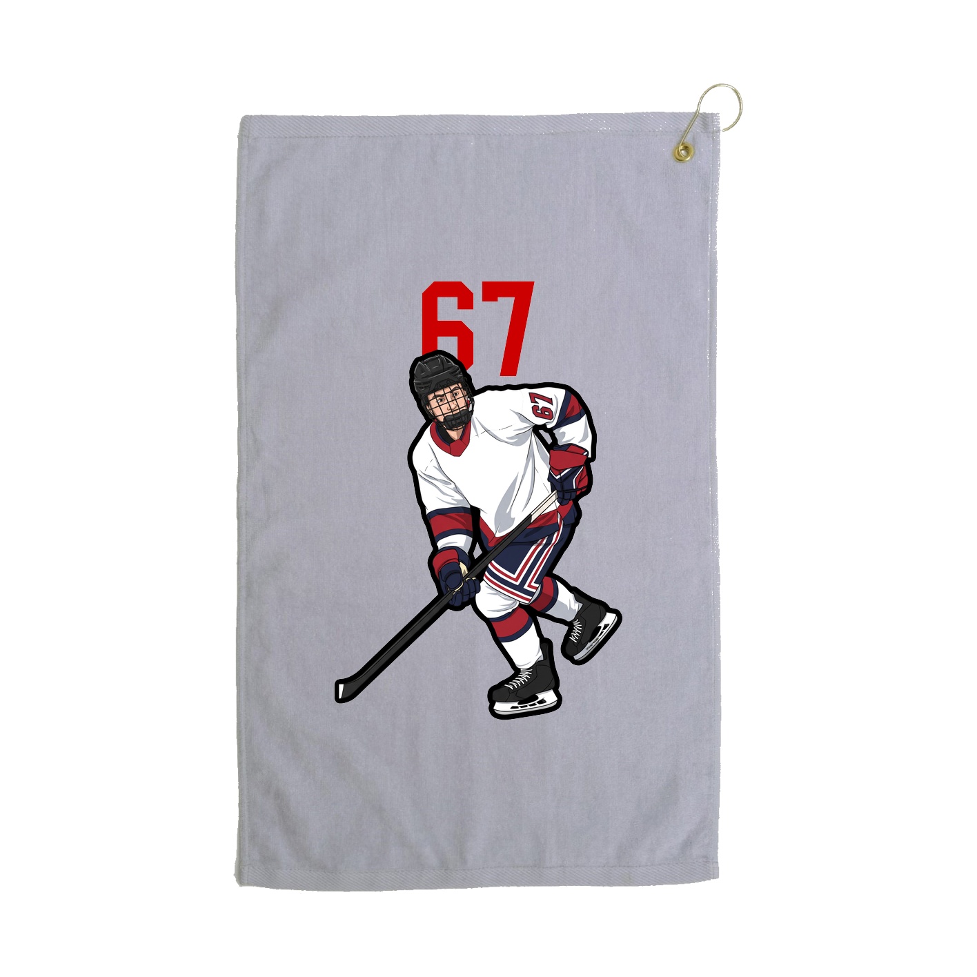 Golf Towel — Number Top in Grey