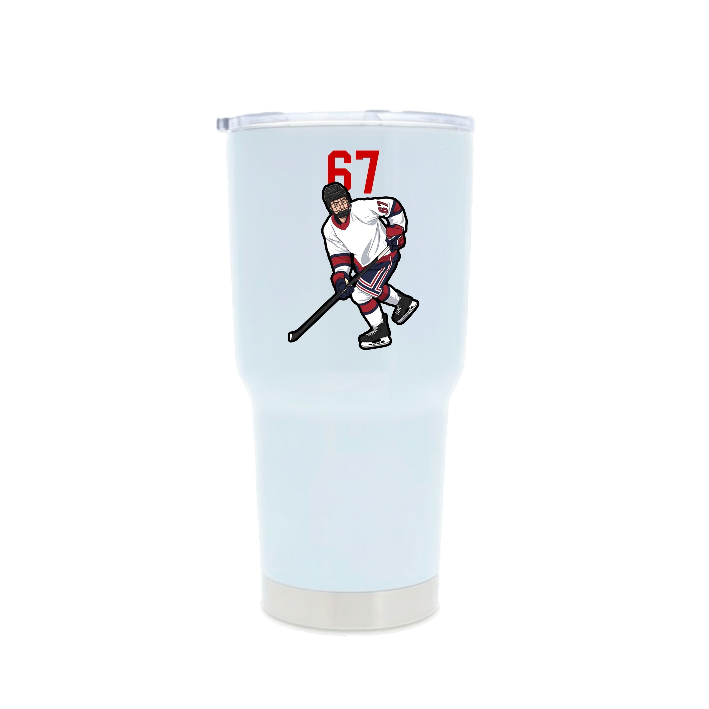 30oz Stainless Steel Tumbler — Number Top in White