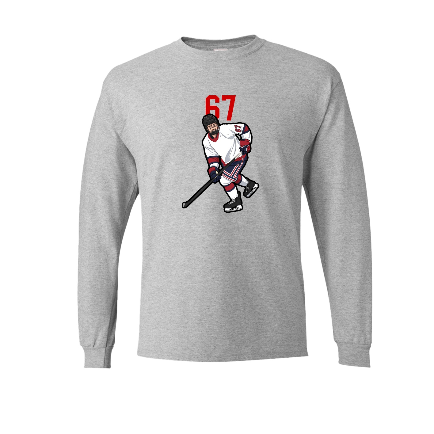 Long Sleeve Tee — Number Top in Grey