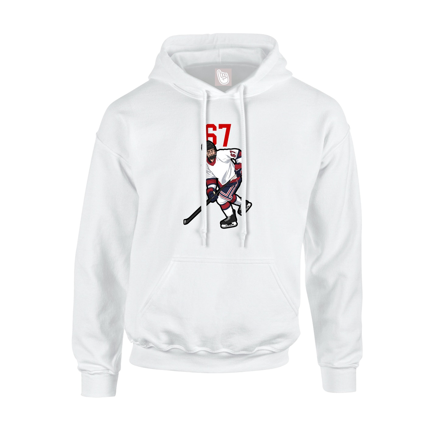 Hoodie — Number Top in White
