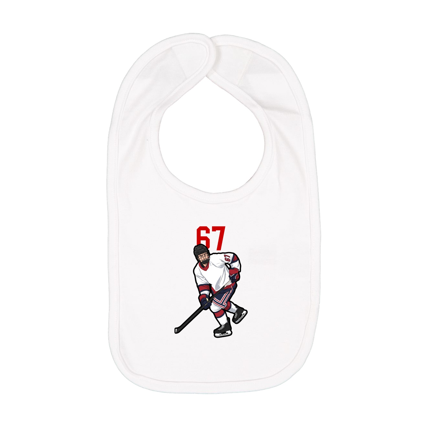 Infant Bib — Number Top in White