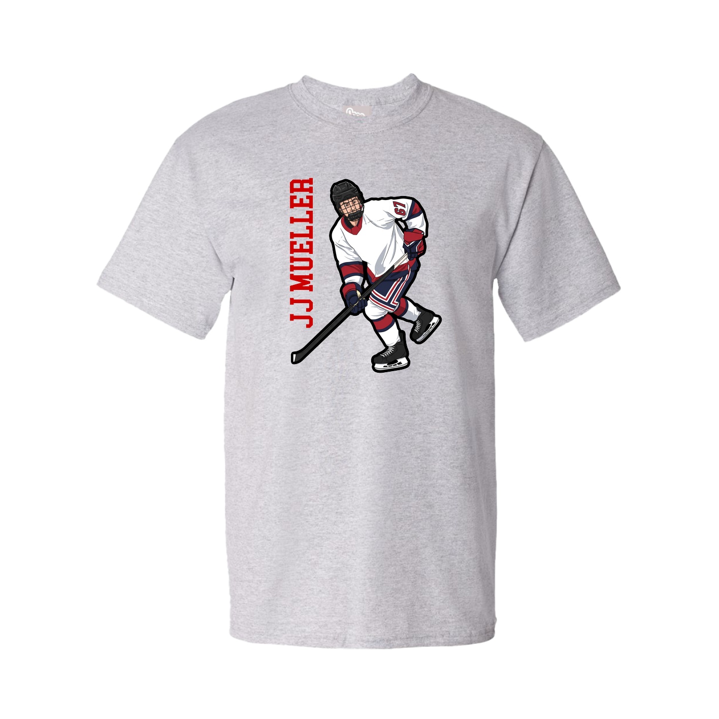 Tee — Name Vertical in Grey