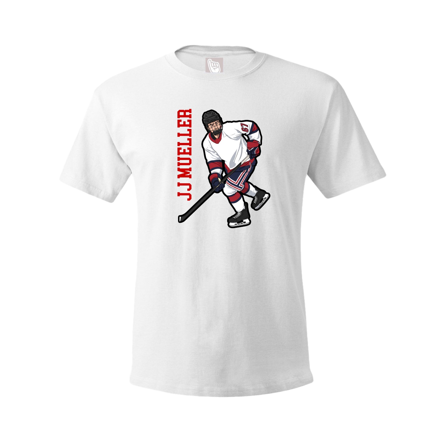 Youth Tee — Name Vertical in White