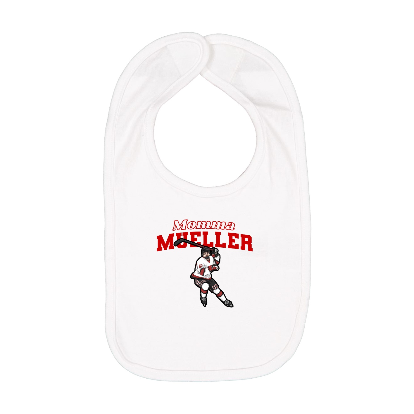 Infant Bib — Mothers Day Block in White