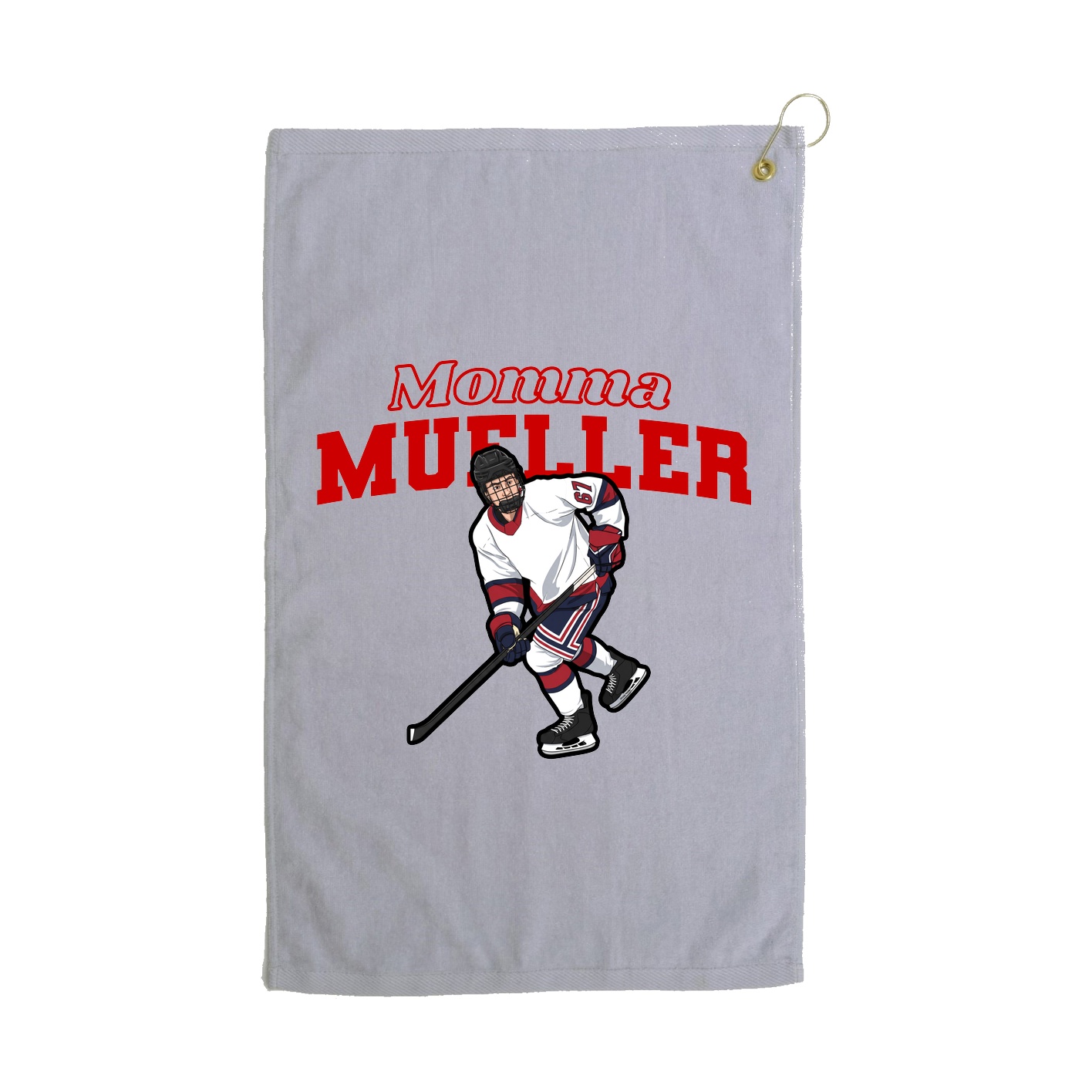 Golf Towel — Mothers Day Block in Grey