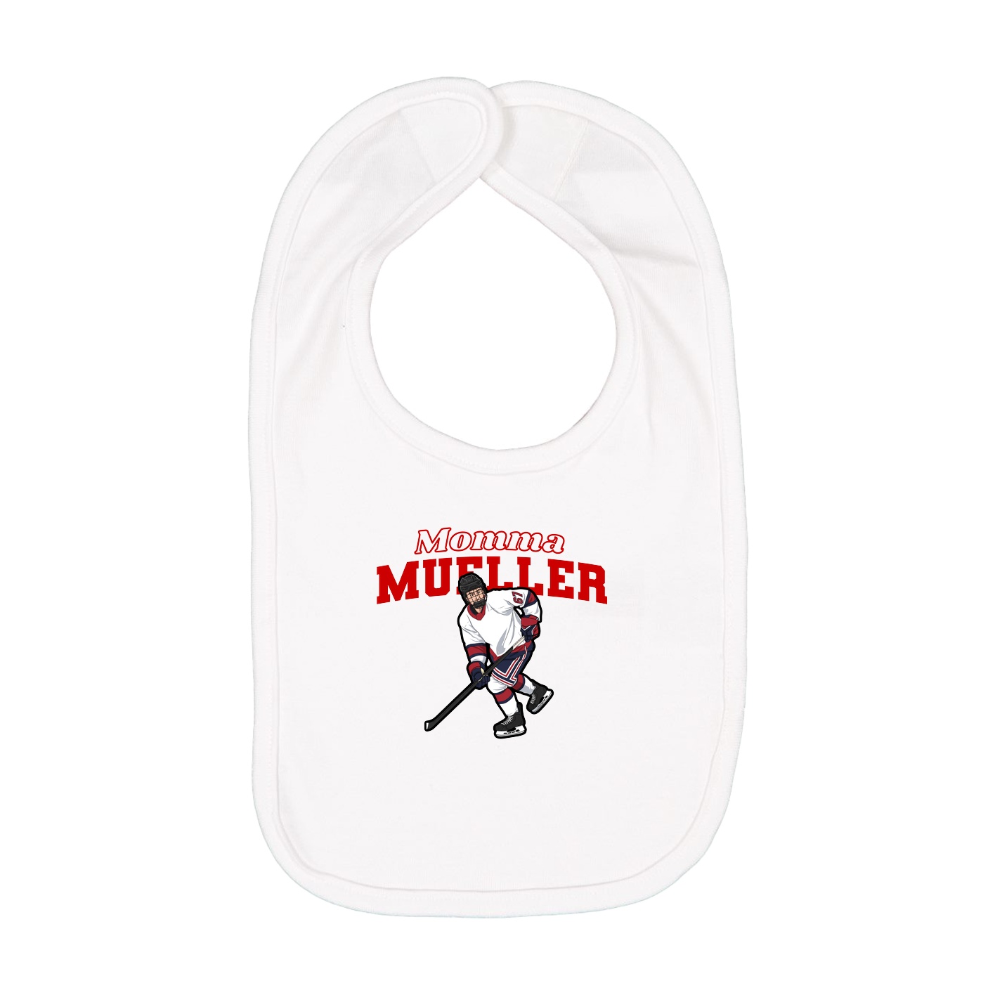 Infant Bib — Mothers Day Block in White