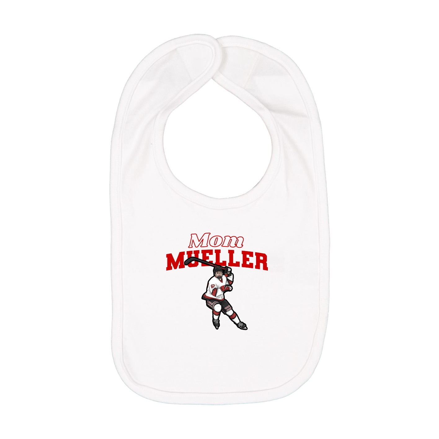 Infant Bib — Mothers Day Block in White